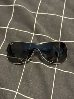 Ray-Ban RB 3211 Highstreet Shield Sunglasses – Silver / Grey Gradient
